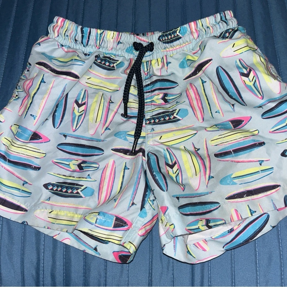 Colorful Surfboard Print Swim Shorts